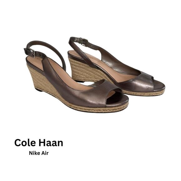 Cole Haan Shoes - Cole Haan Nike Air Graphite Slingback Wedge Size 8.5
